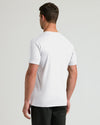 White Premium Pima V-Neck 2-Pack worn by a man, back view.