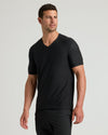 Black Active V-Neck 6-Pack: Fitted T-shirt on male model in studio.