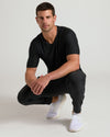 Black Active V-Neck 6-Pack on athletic man, showcasing modern fit.