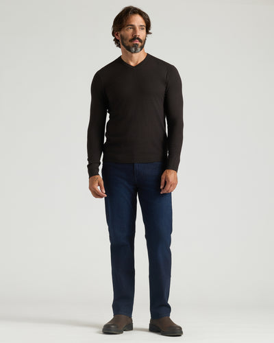 Dressy V-Neck Sweater - Black