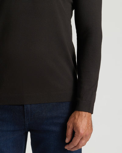 Dressy V-Neck Sweater - Black
