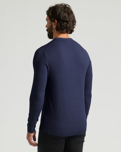 Dressy V-Neck Sweater - Navy