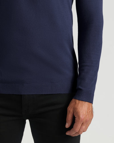 Dressy V-Neck Sweater - Navy