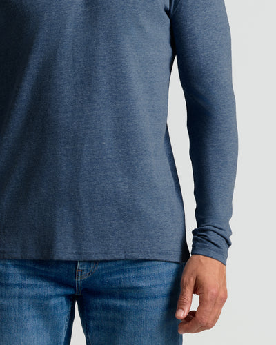 Classic Long Sleeve Crew Neck - Heather Navy
