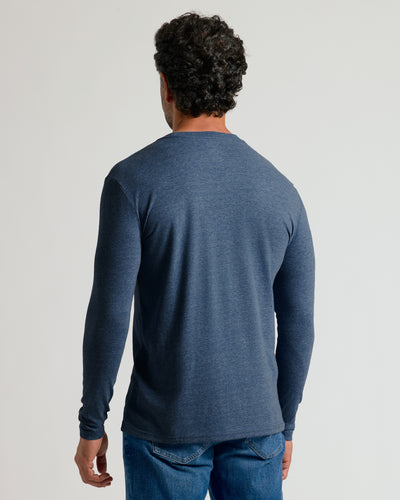 Classic Long Sleeve Crew Neck - Heather Navy