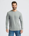 Man wearing Heather Gray Long Sleeve from Cool Tones Variety 9-Pack.