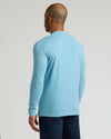 Heather Voyager Classic Long Sleeve Crew Neck from behind, showcasing fit.