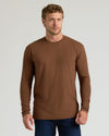 Man in Classic Long Sleeve Crew Neck shirt with jeans.