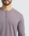 Ashberry Classic Long Sleeve Henley on man with short beard.