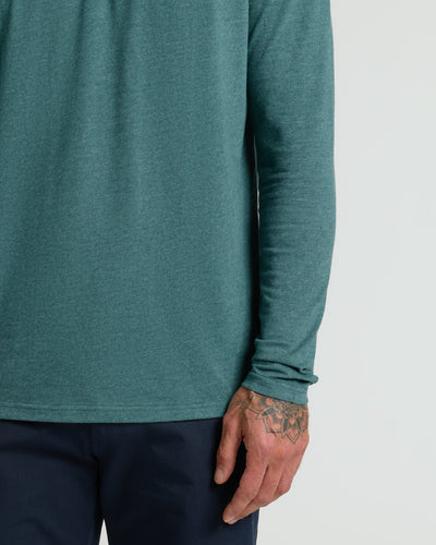 Classic Long Sleeve Henley - Heather Seafarer