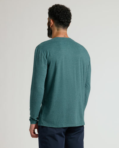 Classic Long Sleeve Henley - Heather Seafarer