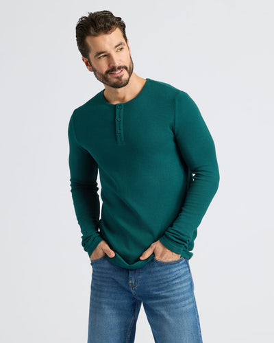 Seasonal Waffle Long Sleeve Henley 6-Pack
