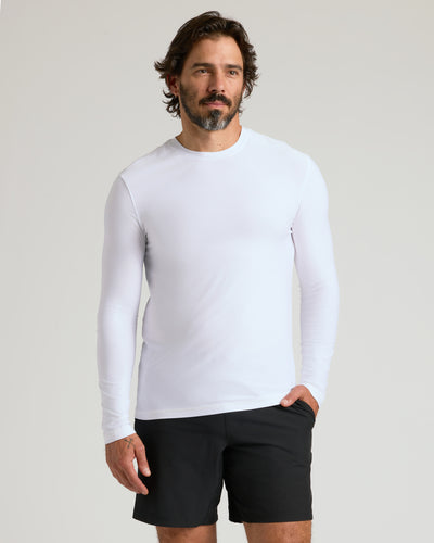 All White Active Long Sleeve Crew 3-Pack