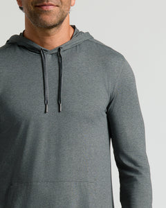 True ClassicCharcoal Heather Active Comfort Pullover Hoodie with kangaroo pocket and hood.