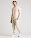 Man wearing Dune Fleece French Terry Pullover Crew Neck, showcasing athleisure style.