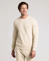 Model wearing Dune Fleece French Terry Pullover Crew Neck.