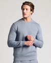 Dusty Blue Pullover Fleece Crew & Jogger 2-Pack worn by a man.