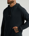 Male model wearing Black & Military Green Waffle Hoodie 2-Pack.