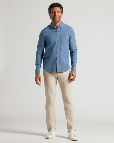 Long Sleeve Chambray Shirt - Light Indigo Wash