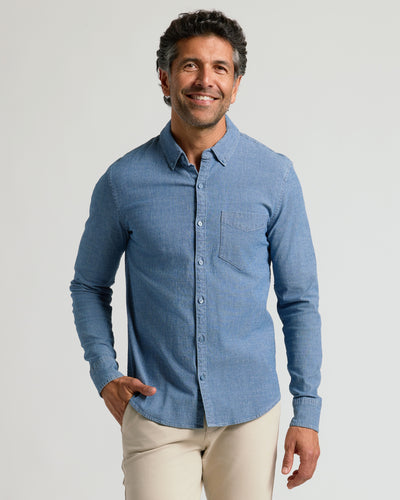 Long Sleeve Chambray Shirt - Light Indigo Wash