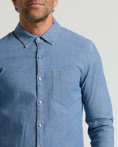 Long Sleeve Chambray Shirt - Light Indigo Wash