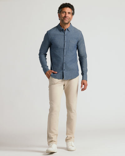 Long Sleeve Chambray Shirt - Medium Indigo Wash