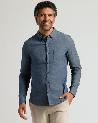 Long Sleeve Chambray Shirt - Medium Indigo Wash