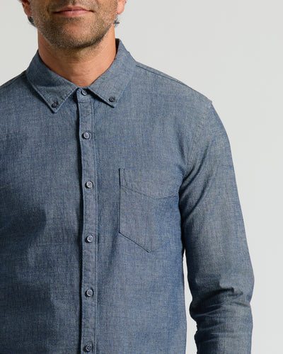 Long Sleeve Chambray Shirt - Medium Indigo Wash