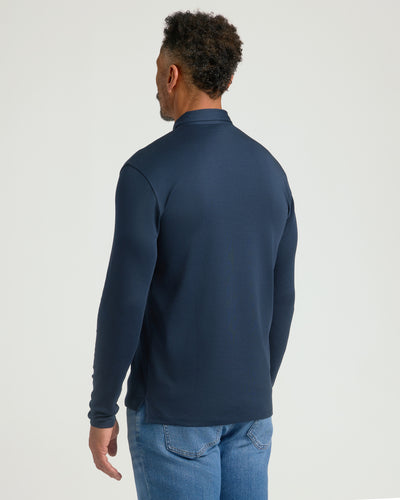 Premium Pima Long Sleeve Polo - Navy
