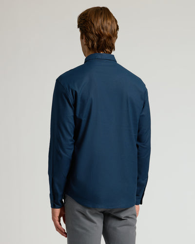 Linen Long Sleeve Shirt - Navy