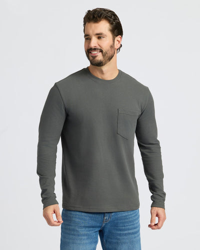 Heavyweight Long Sleeve Pocket Crew - Carbon