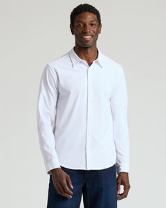 True ClassicMan wearing Standard Long Sleeve Modern Knit Oxford, showcasing business casual style.