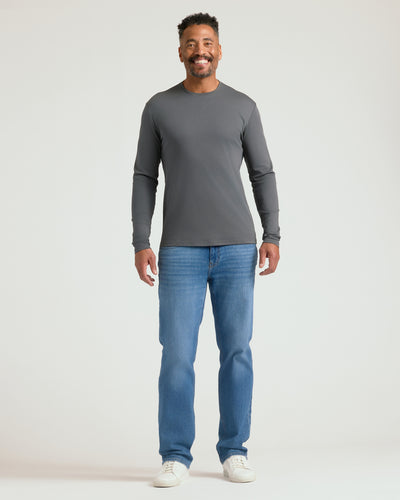 Pima Long Sleeve Crew Neck - Carbon