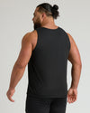 Back view of All Black Active Mesh Tank 6-Pack on man.