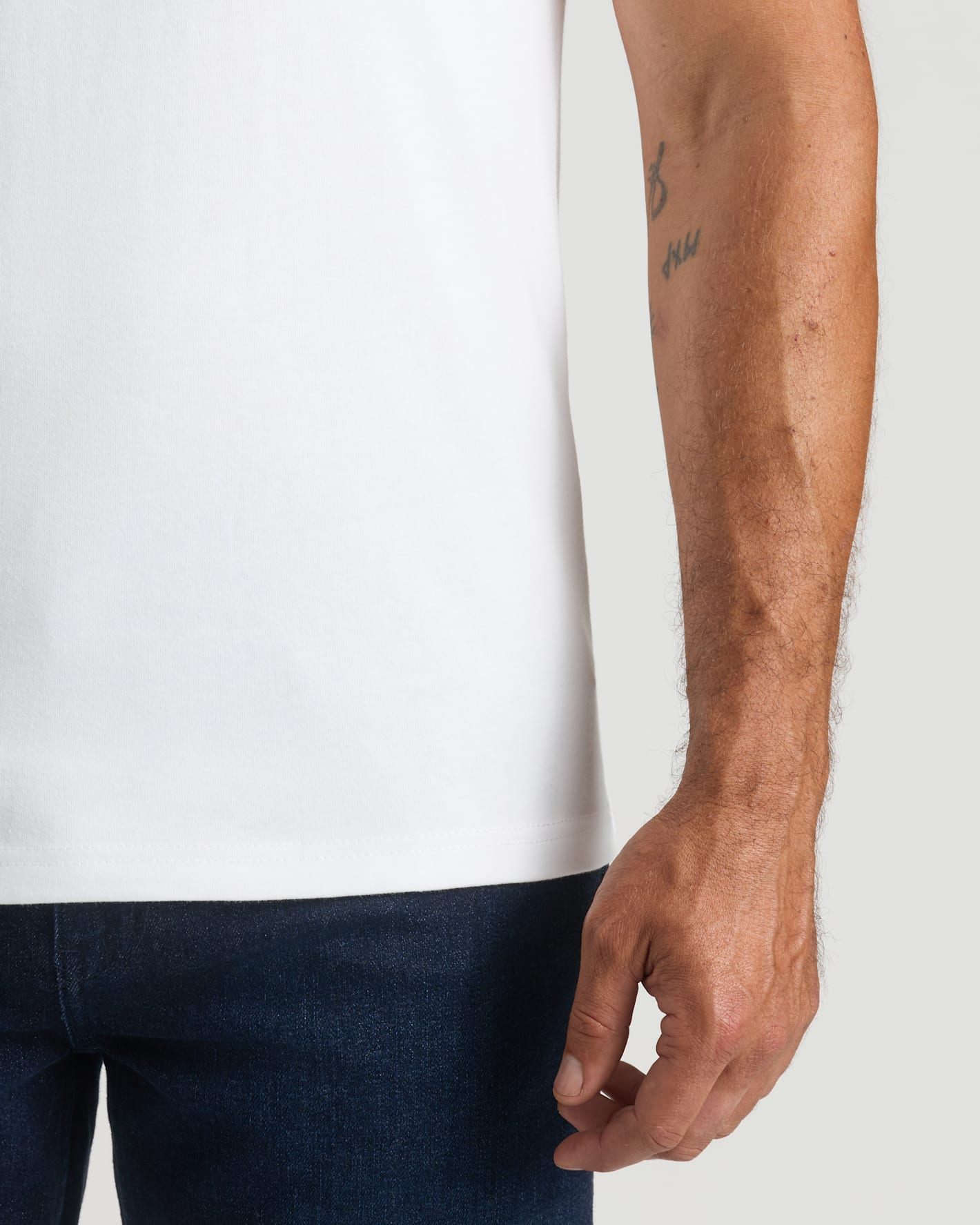 All White Heavyweight Pocket Crew Neck 6-Pack on torso.