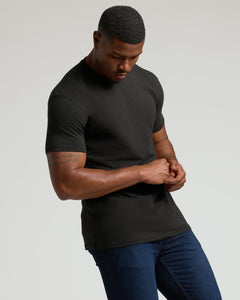 True ClassicTrue Classic Men's Tall Straight Hem Crew Neck T-Shirt worn by model.
