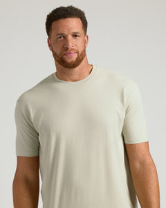 True ClassicMan wearing Dark Heather Graystone Tall Straight Hem Crew Neck T-Shirt.