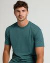 Heather Seafarer Tall Straight Hem Crew Neck T-Shirt worn by young man.