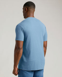 True ClassicMan wearing Indigo Tall Straight Hem Crew Neck T-Shirt.