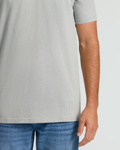 True ClassicSteel Tall Straight Hem Crew Neck T-Shirt worn with blue jeans.