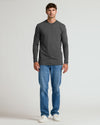 Camiseta larga mangas largas gris carbón jaspeado