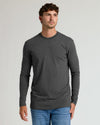 Camiseta larga mangas largas gris carbón jaspeado