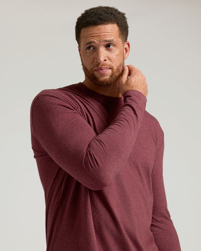 Tall Classic Long Sleeve Crew Neck - Dark Heather Clovewood