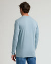 Heather Sapphire Tall Long Sleeve T-Shirt, rear view on model.