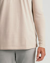 Heather Truffle Tall Long Sleeve T Shirt worn with light gray pants.