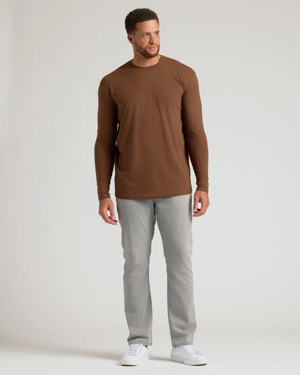 Sepiawood Tall Long Sleeve T Shirt on male model.