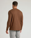 Back view of Sepiawood Tall Long Sleeve T Shirt in brown.