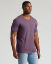 Dark Heather Plum Tall Classic V-Neck on male model, relaxed pose.