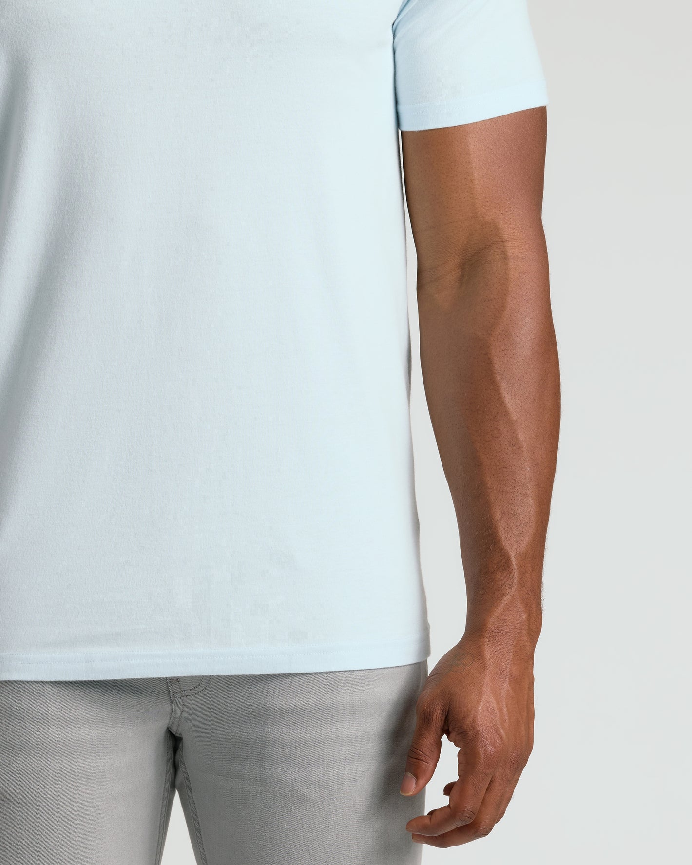 Icicle Tall Classic V-Neck on man, showing tailored fit.