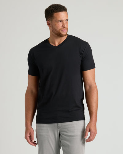 Black Short Sleeve Tall Classic V-Neck 3-Pack